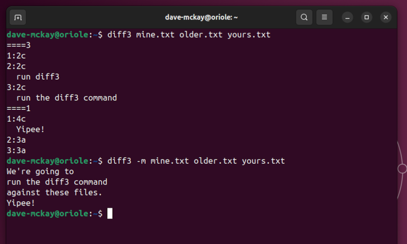 How to Use the diff3 Command on Linux