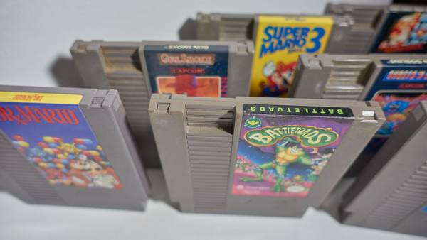 Cartridge video games including the notoriously hard Battletoads