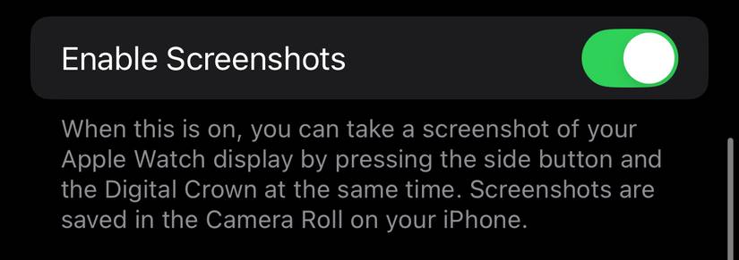 Utilisez l'application compagnon Watch sur votre iPhone pour activer les captures d'écran sur votre Apple Watch.