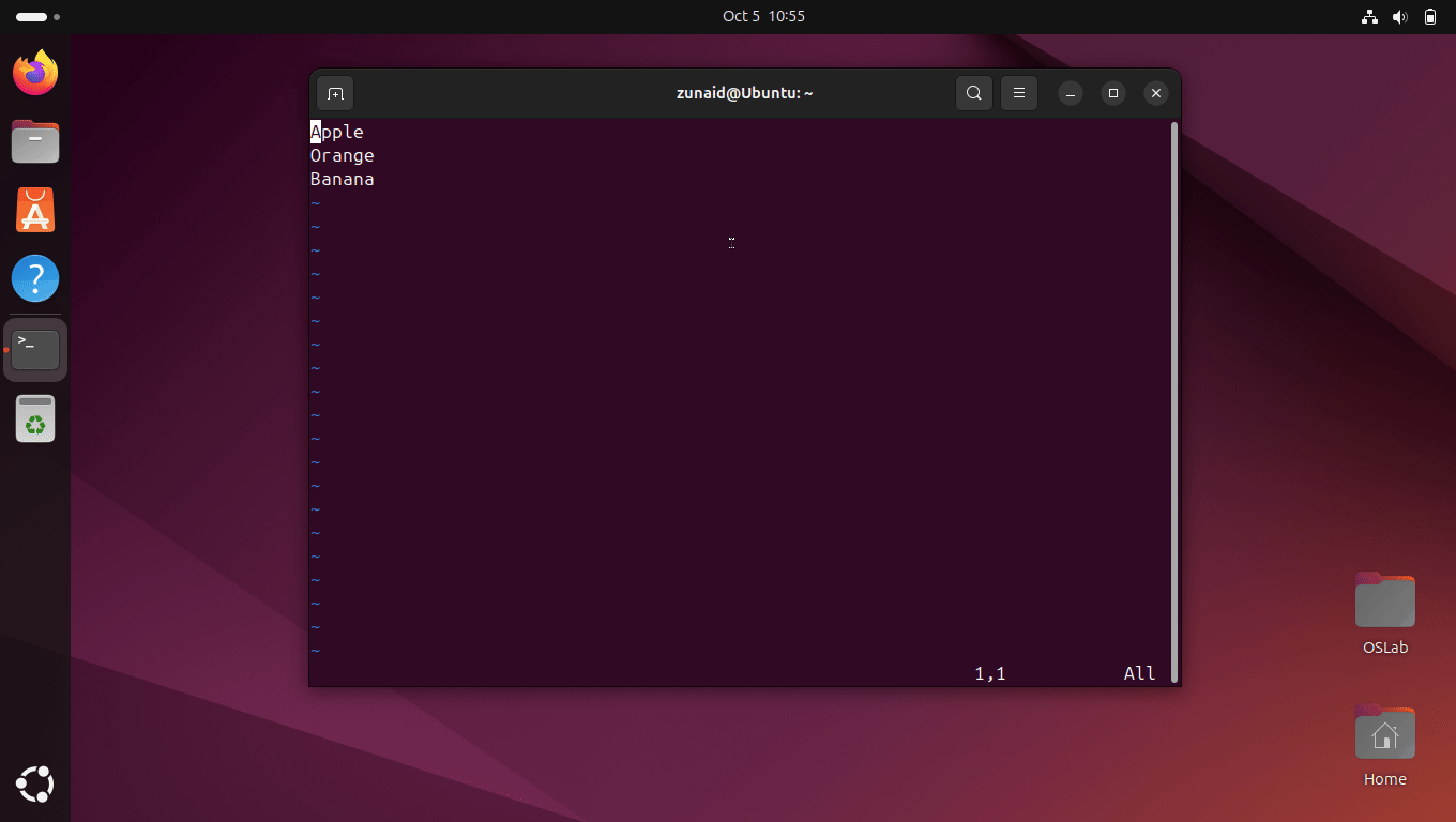 Una demostración de cómo agregar un punto y coma a varias líneas en el modo normal de Vim.