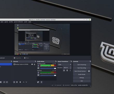 OBS Studio on desktop