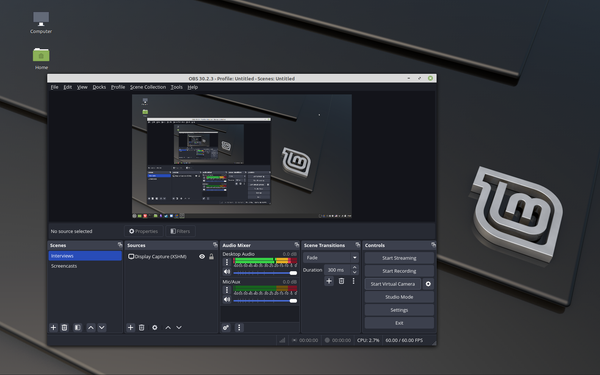  OBS Studio on desktop