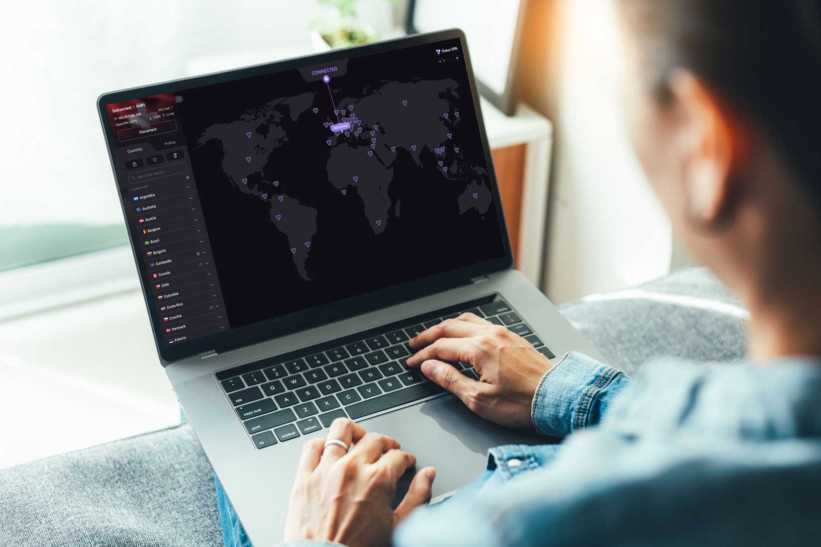 VPN de prótons em uso