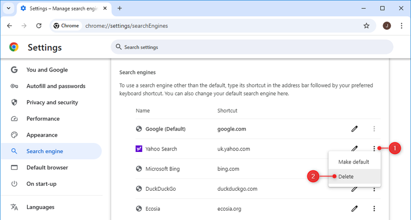 How to Remove Yahoo Search From Google Chrome