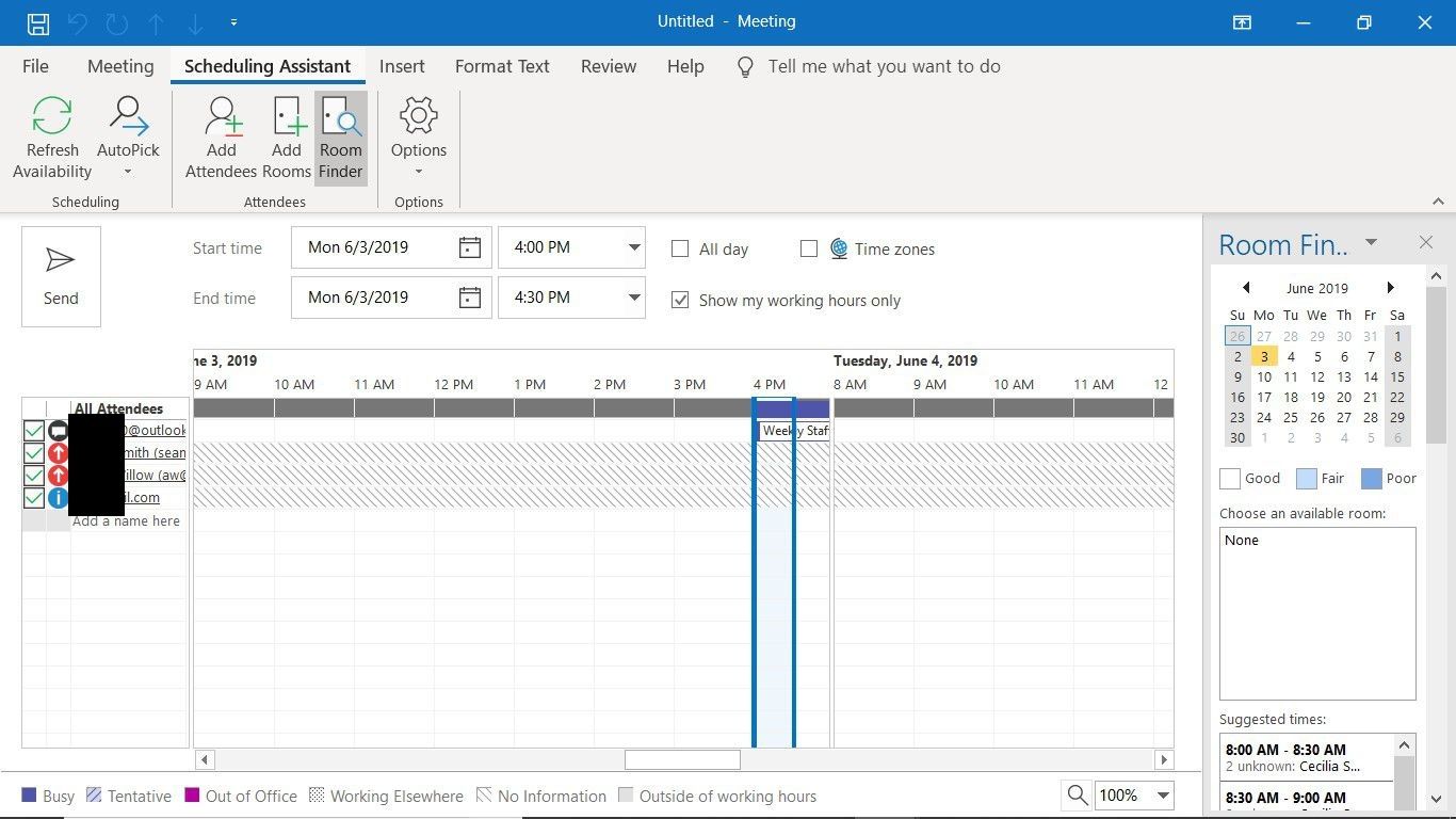 How Outlook's Scheduling Assistant Helps Me Effortlessly Organize Meetings