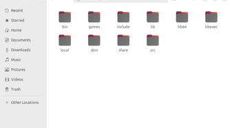 The usr directory in a file browser on Ubuntu Linux.