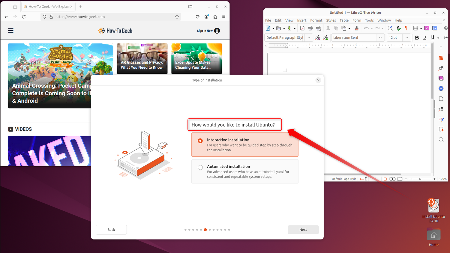 A screenshot of Ubuntu's Live Boot Environment.