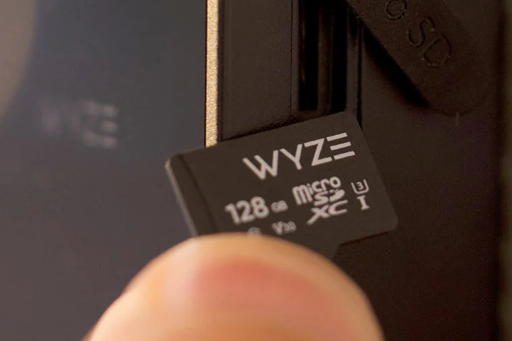 Slot microSD para campainha de vídeo Wyze.