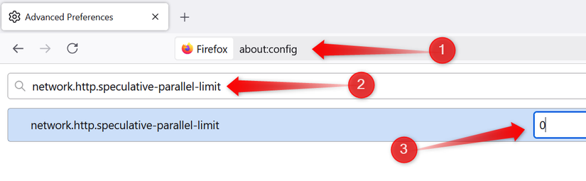 Turning off speculative connetions in Firefox.