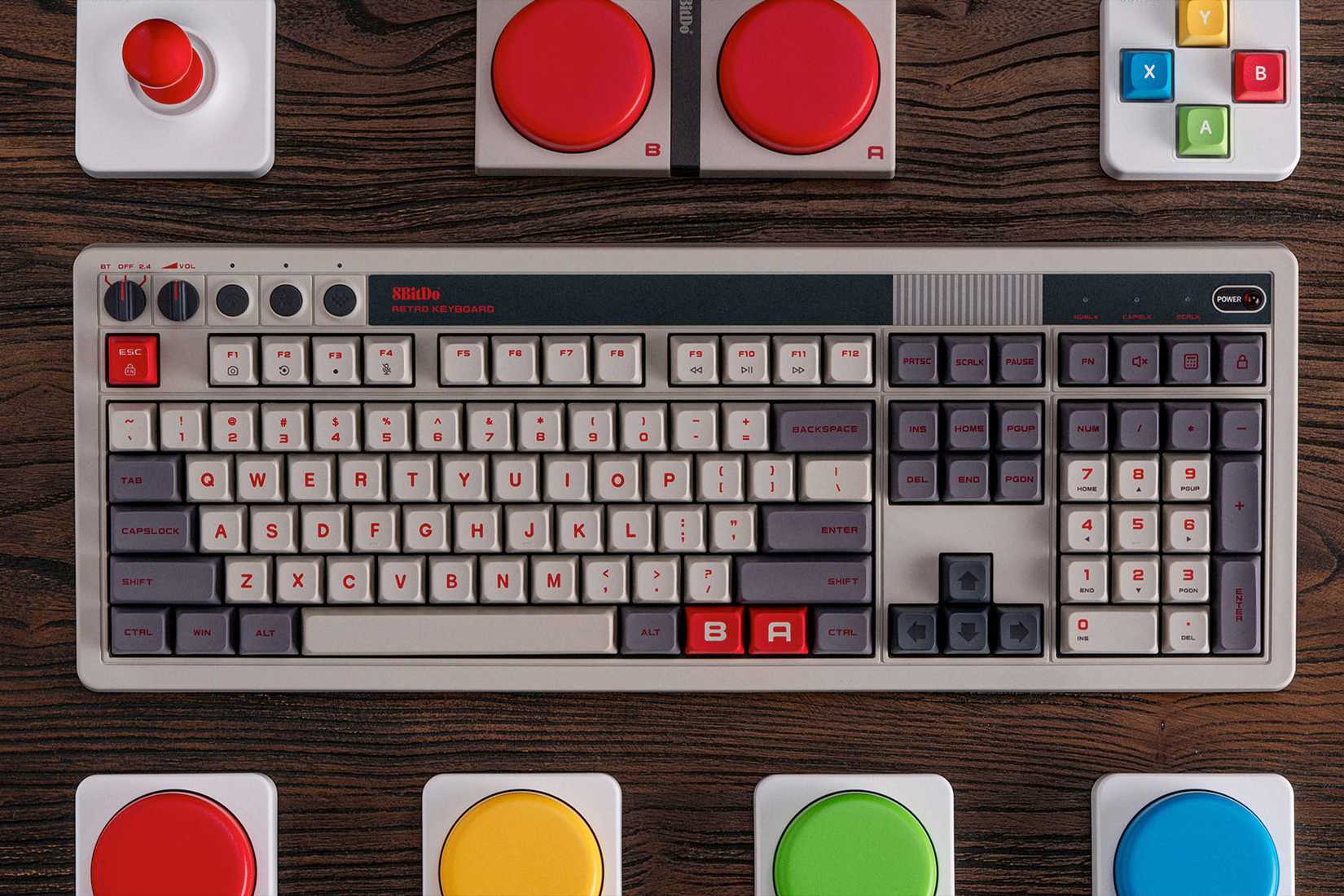 8BitDo's NES-Inspired Keyboard Now Comes in a Full-Sized Layout