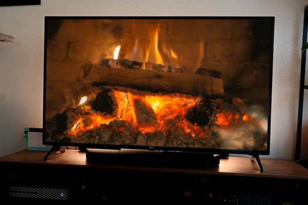 Fireplace on a TV.