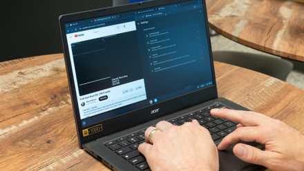 The Acer Chromebook being used