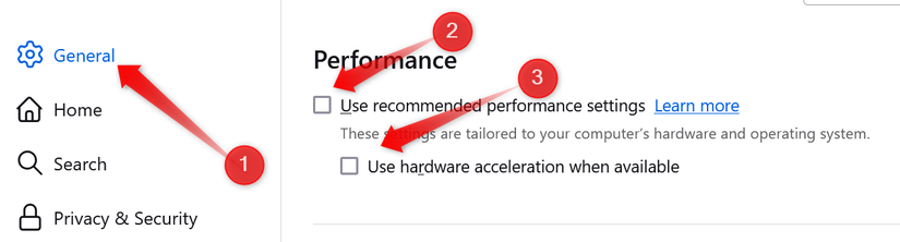 Turning off hardware acceleration in Firefox.