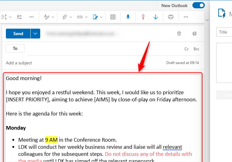 Ios Outlook Draft How to Create and Use an Email Template in the New Microsoft Outlook