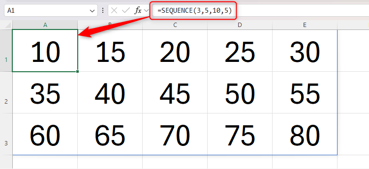 How to Use the SEQUENCE Function in Excel