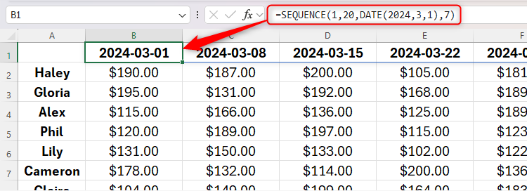 How to Use the SEQUENCE Function in Excel