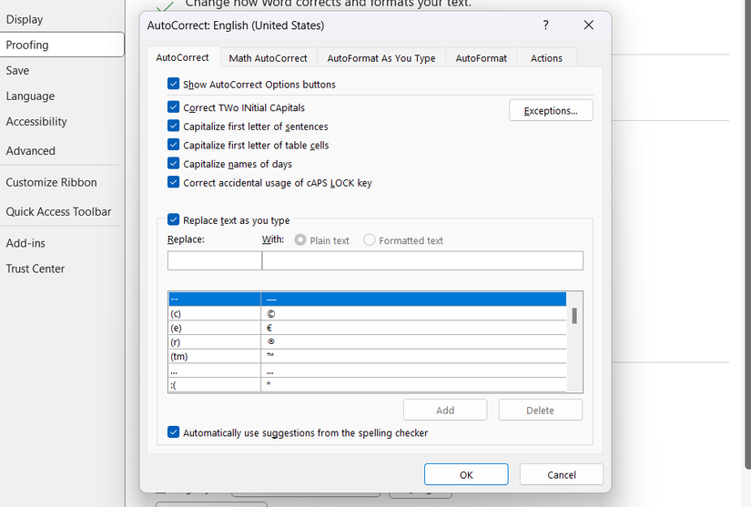 Autocorrect Options Button The 7 Most Frustrating Things About Microsoft Word (And How to Solve Them)