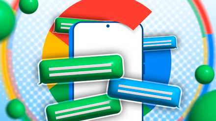 Google logo with green and blue message bubbles.