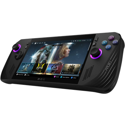 Портативный ПК ROG Ally X в чёрном цвете.