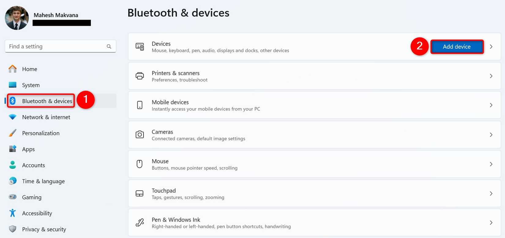 Adding A Device How to Share Files Over Bluetooth on Windows 11