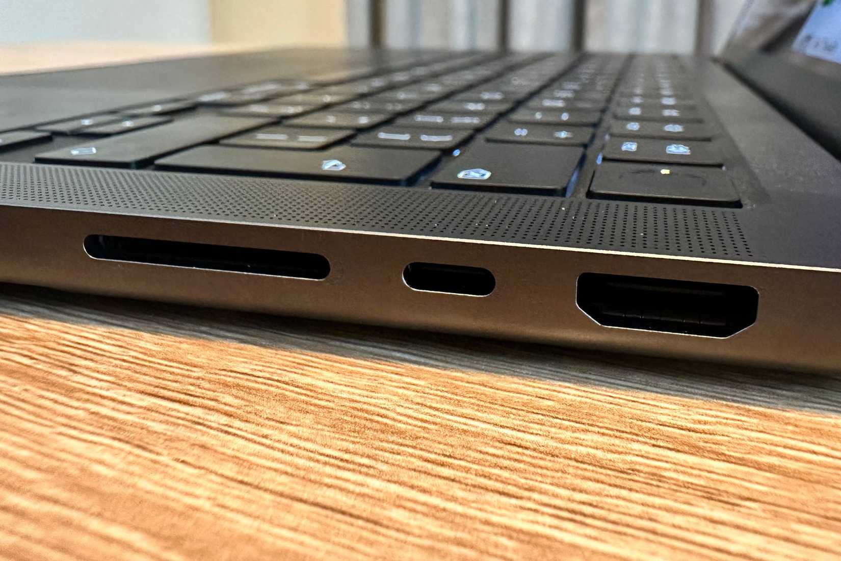 M4 Pro MacBook Pro with SD card slot, Thunderbolt, and HDMI.