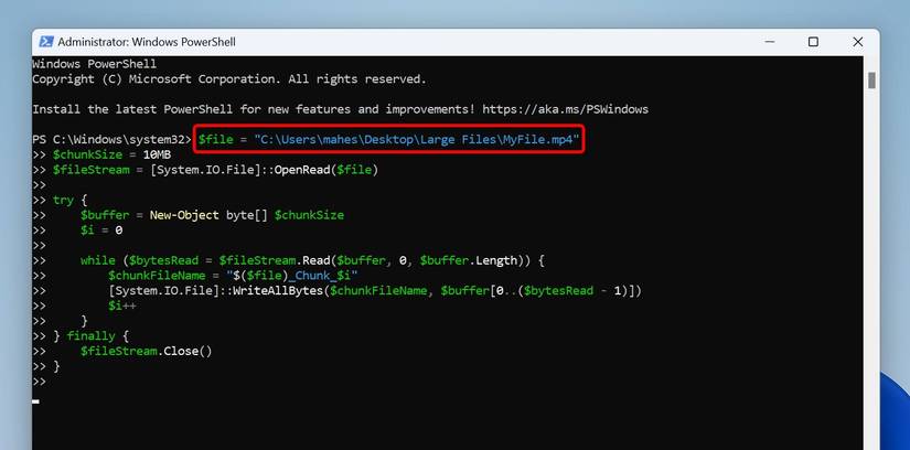 How to Split Large Files Into Multiple Smaller Files on Windows 11