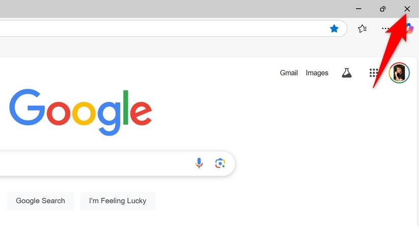Кнопка «X» выделена для приложения.