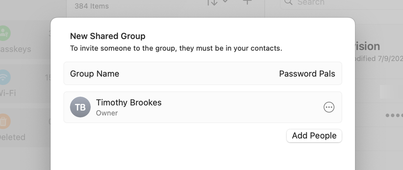 How Password Sharing Works in Apple's Passwords App