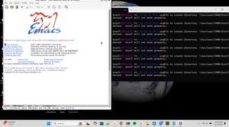 GNU Emacs launched from WSL.