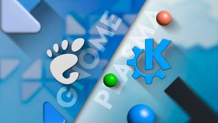 GNOME logo and KDE Plasma logo side by side.