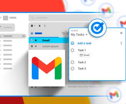 Illustration of the Gmail inbox with an email being added to the to-do tasks.
