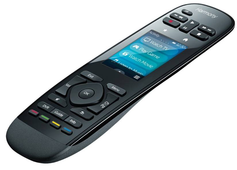 The Logitech Harmony Ultimate One remote.