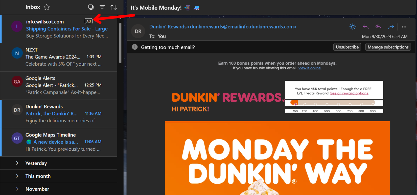 New Outlook Ads. Example I Switched to New Outlook for Windows so You Didn't Have To