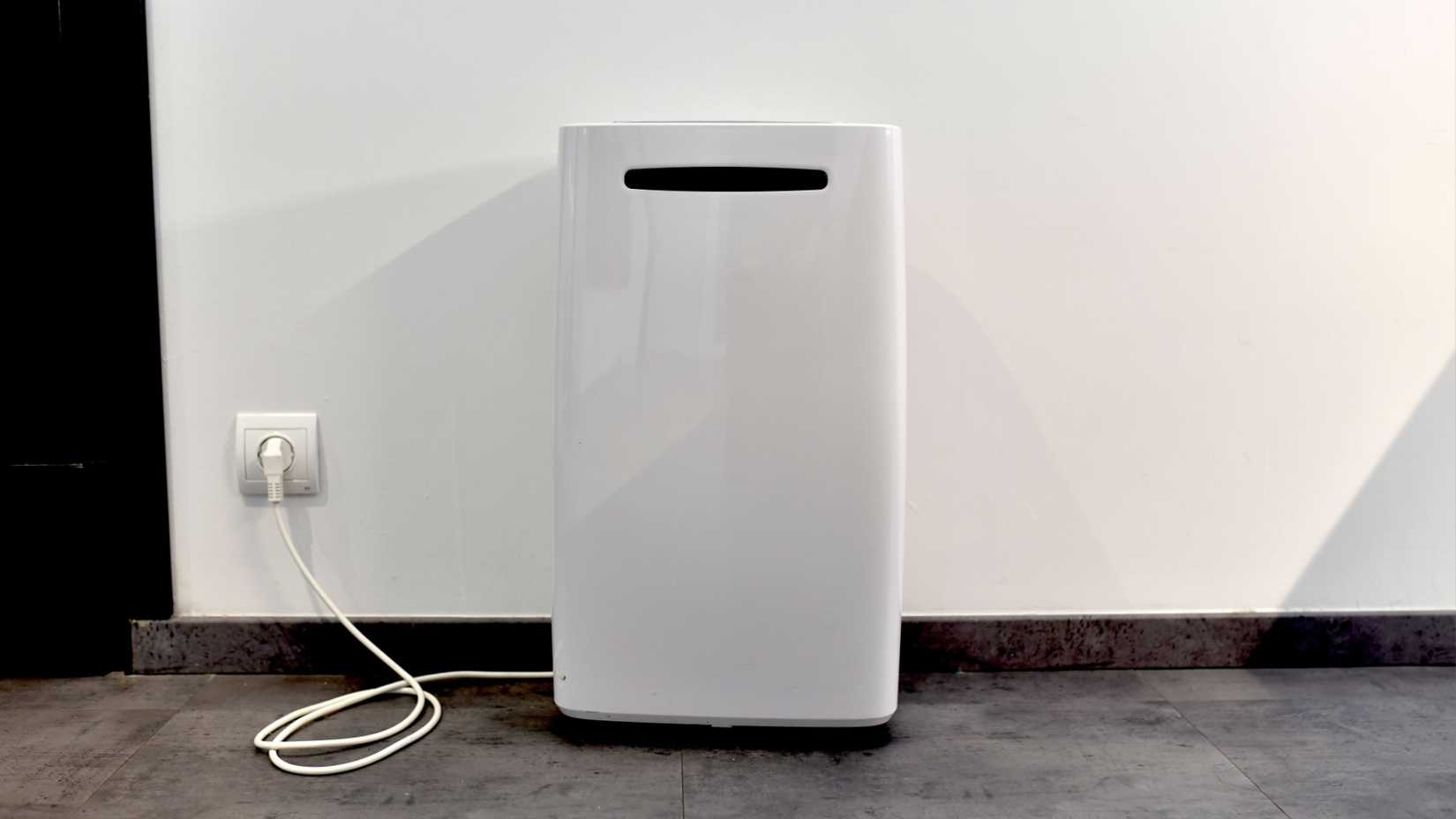 A dehumidifier in the entrance of a house or office.