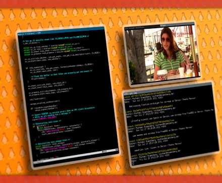 Some Linux windows side by side with the Linux mascot in the background.-1