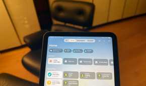 The main screen of Apple's Home app seen on an iPad mini.