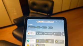 The main screen of Apple's Home app seen on an iPad mini.