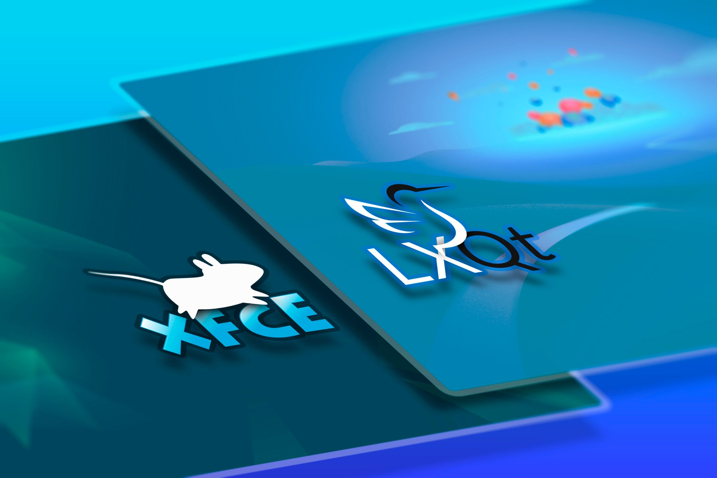 Xfce logo next to the LXQt logo.