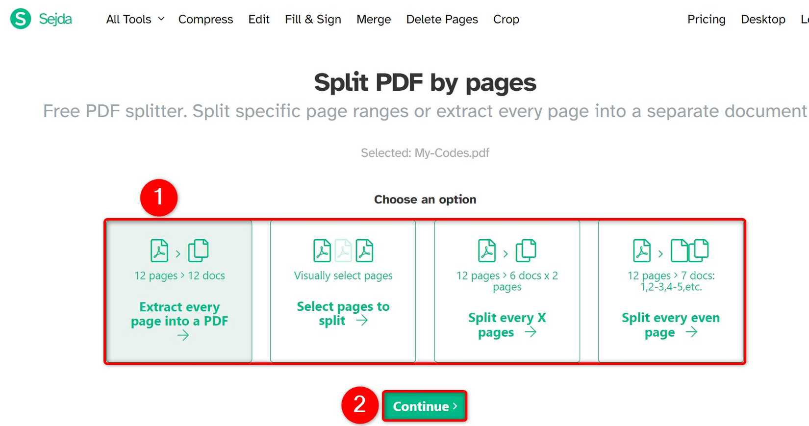Option Split How to Split a PDF File on Windows 11