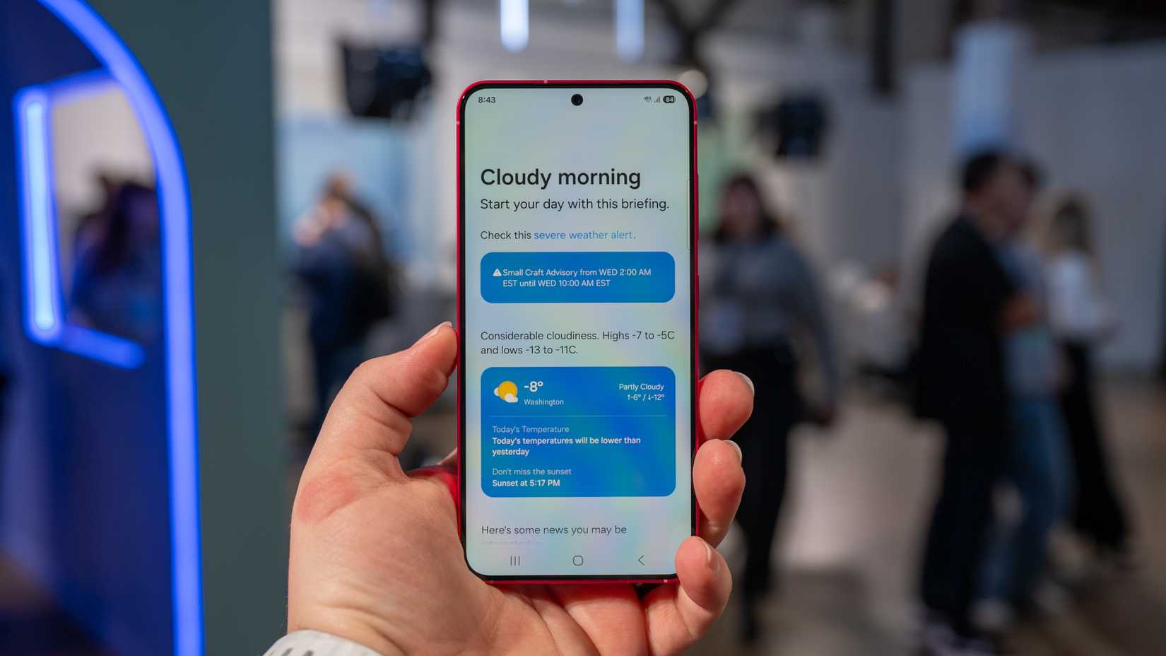 Samsung Galaxy S25 Weather Screen