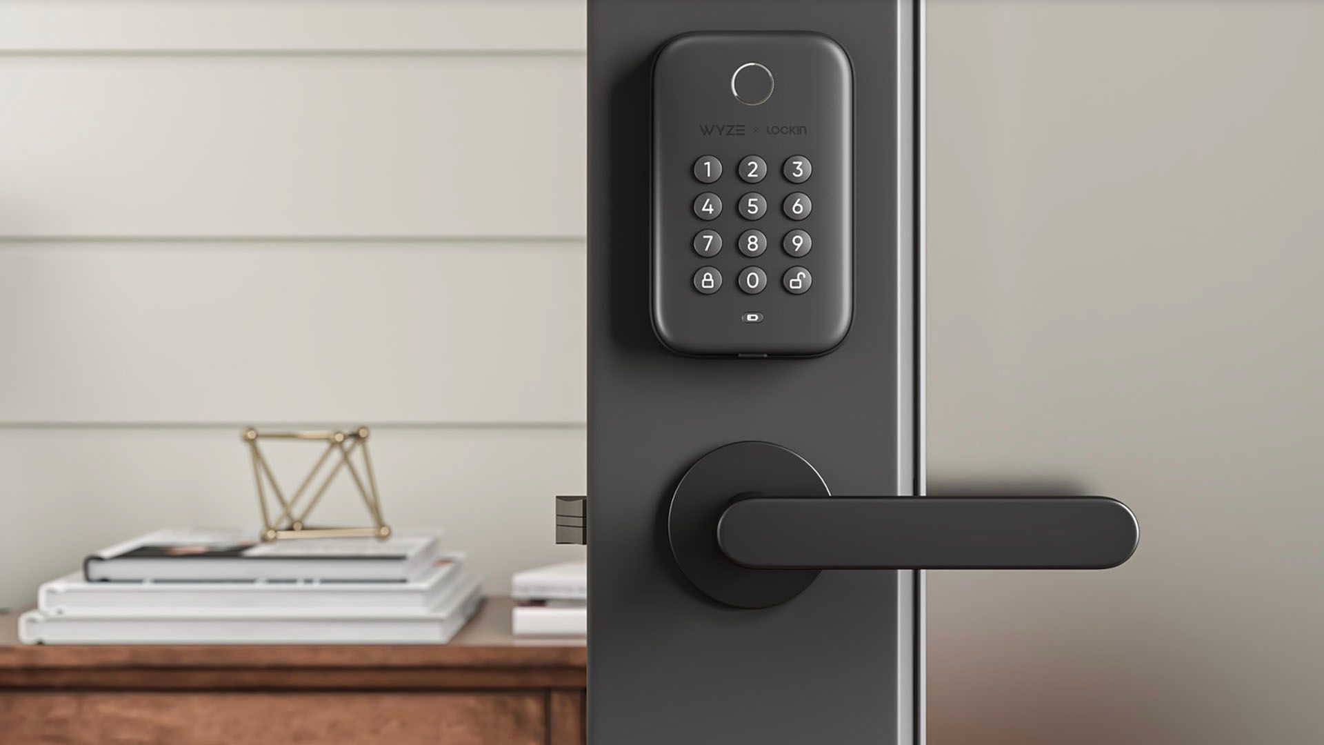 A Lockin brand smart lock with a keypad.