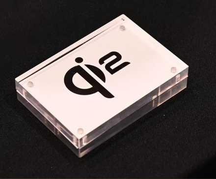 A Qi2 plaque at CES 2024