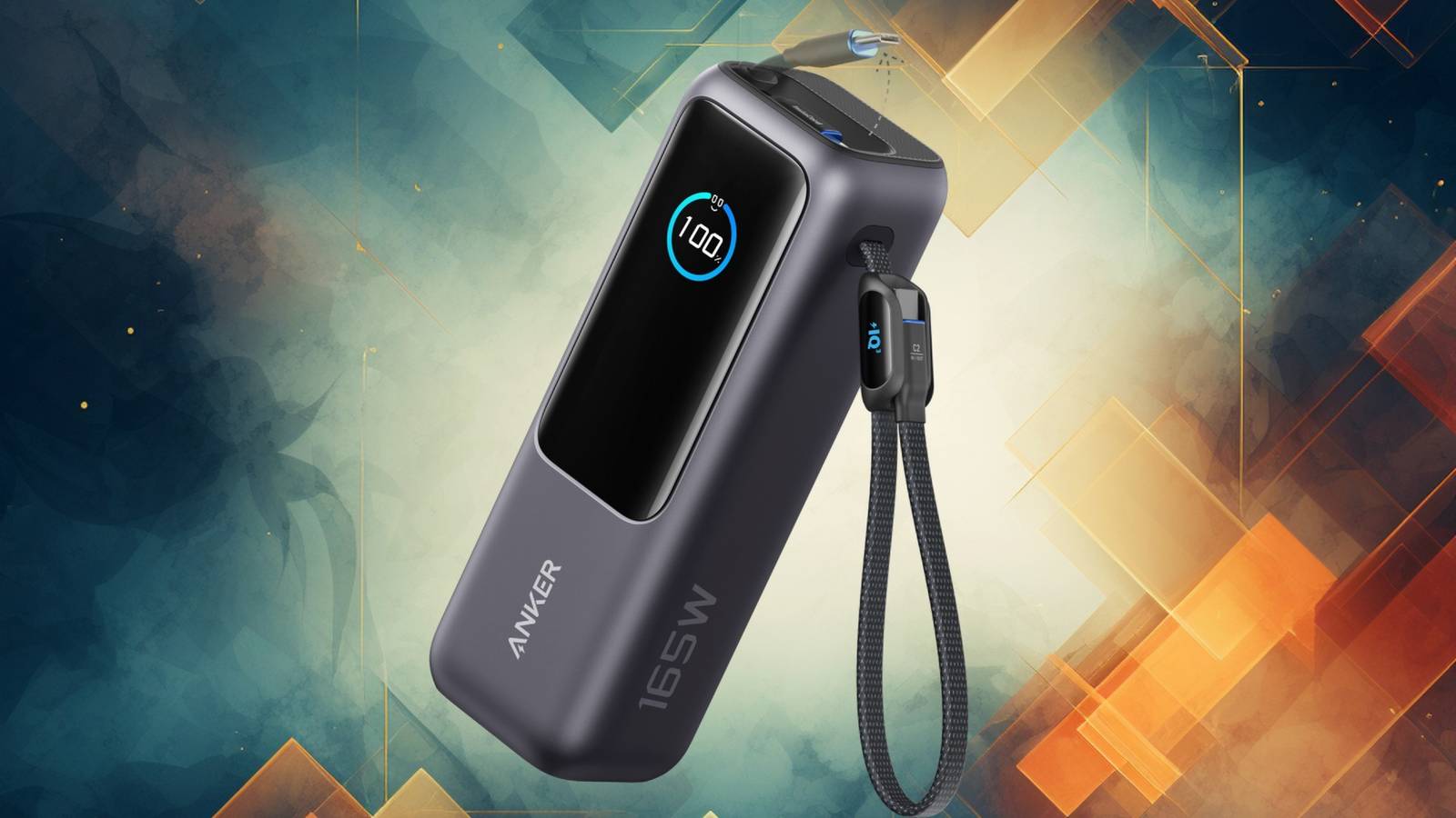 The Anker Power Bank 25K Shows the Charging Status on a Screen