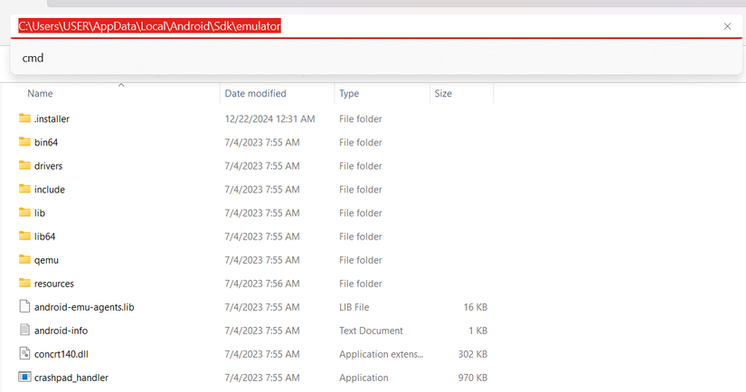 How To Start Your Android Studio Virtual Device From the Command Prompt