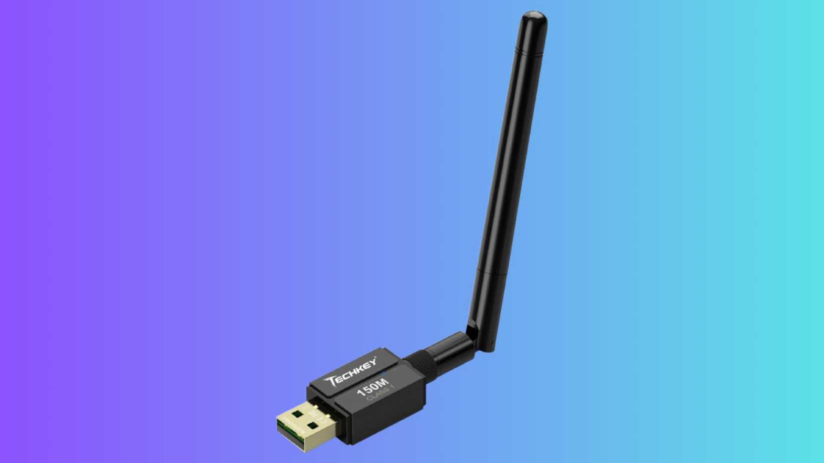 Techkey Bluetooth 5.4 Adapter on a gradient background