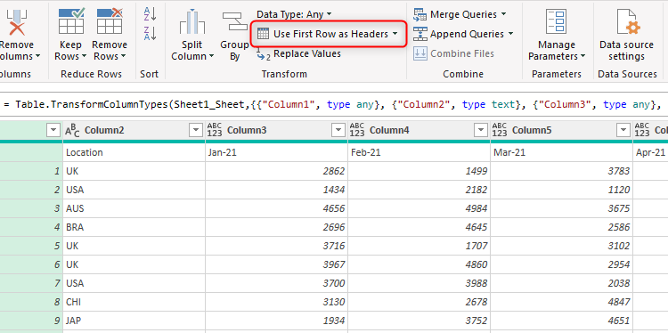 Row Guide In Power Query How to Clean Up and Import Data Using Power Query in Excel
