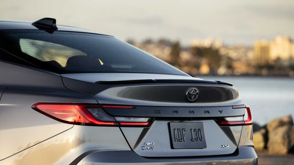 The 2025 Camry XSE AWD with two-tone Heavy Metal paint and black roof