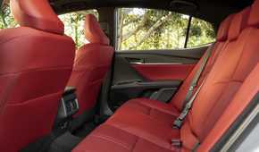 Interior shot of the rear seats in a 2025 Toyota Camry
