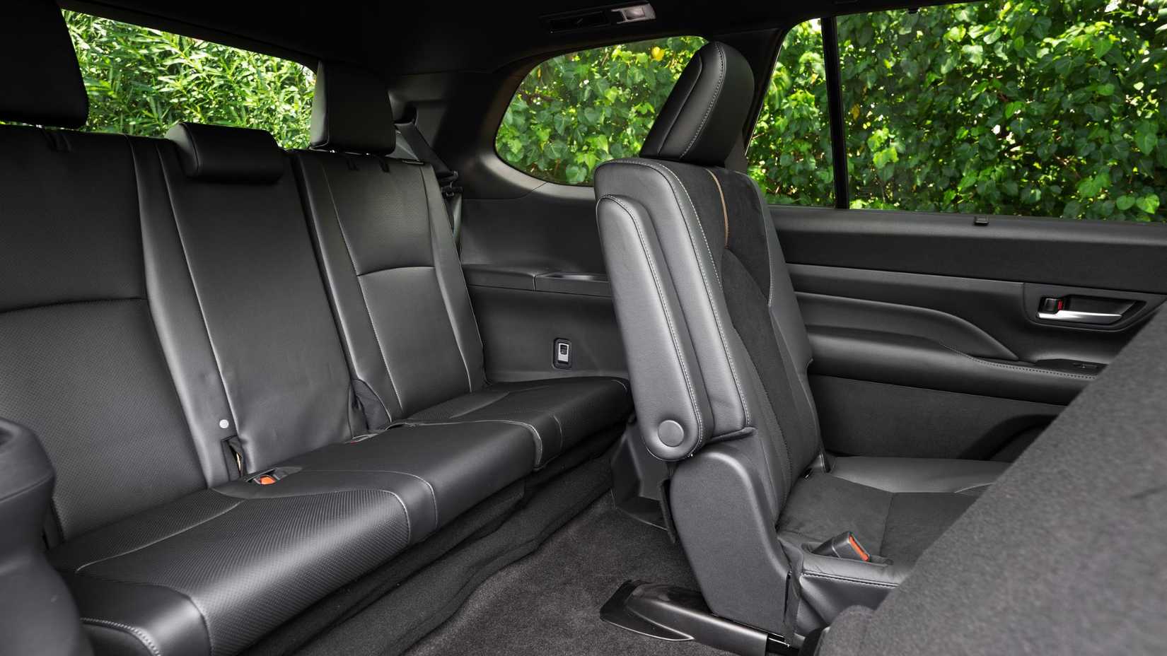 Close-up of the third row seats of a 2025 Toyota Grand Highlander.