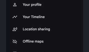 Google Maps profile menu.